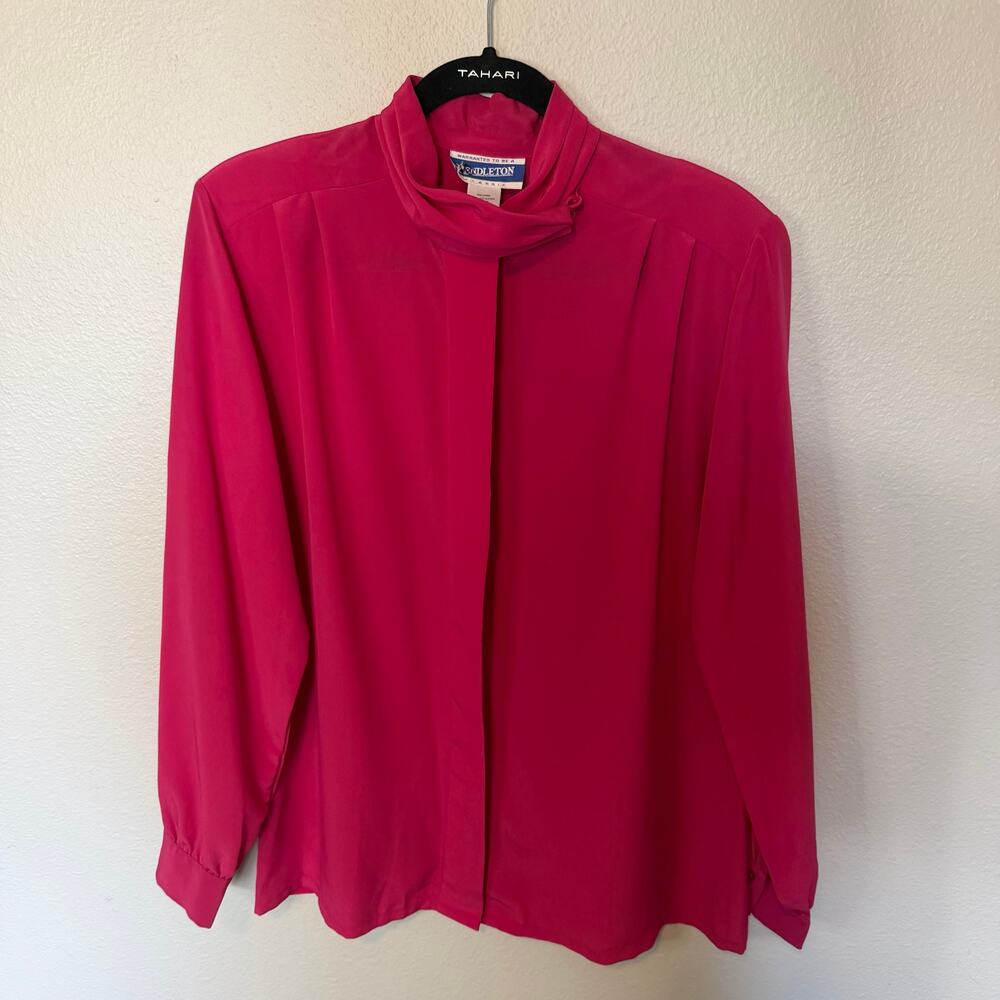 Pendleton Vintage Bright Pink Long Sleeve Blouse Women's Size 10
